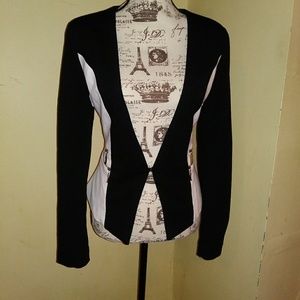 Women's Black/white Career Blazer Sz M